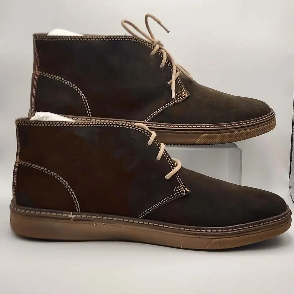 NIB Johnston & Murphy Men's Wallace Chukka Brown/Green Suede Boots Size 10.5M